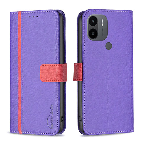 Handytasche Stand Schutzhülle Flip Leder Hülle B13F für Xiaomi Redmi A1 Plus Violett