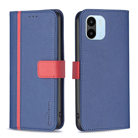 Handytasche Stand Schutzhülle Flip Leder Hülle B13F für Xiaomi Redmi A2 Plus Blau