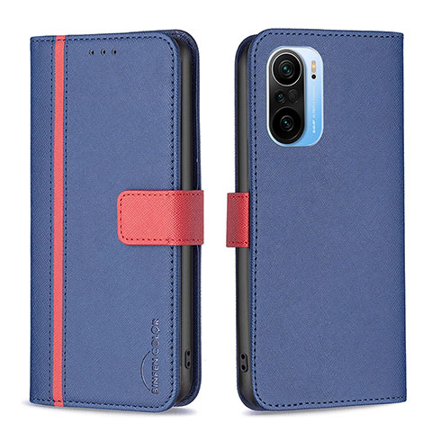 Handytasche Stand Schutzhülle Flip Leder Hülle B13F für Xiaomi Redmi K40 Pro 5G Blau