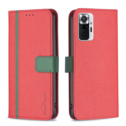 Handytasche Stand Schutzhülle Flip Leder Hülle B13F für Xiaomi Redmi Note 10 Pro 4G Rot