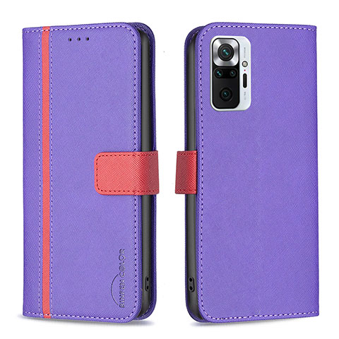 Handytasche Stand Schutzhülle Flip Leder Hülle B13F für Xiaomi Redmi Note 10 Pro Max Violett