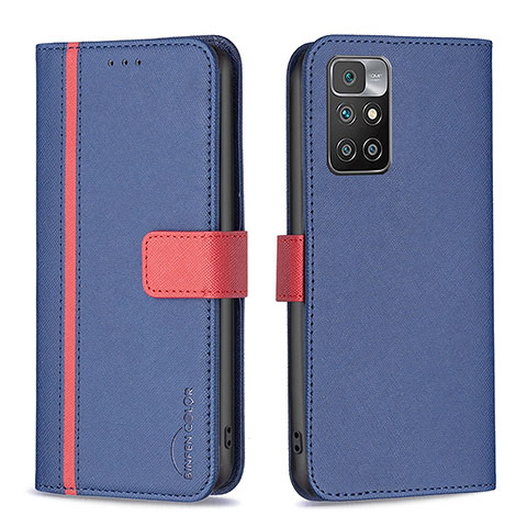 Handytasche Stand Schutzhülle Flip Leder Hülle B13F für Xiaomi Redmi Note 11 4G (2021) Blau