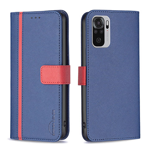 Handytasche Stand Schutzhülle Flip Leder Hülle B13F für Xiaomi Redmi Note 11 SE India 4G Blau