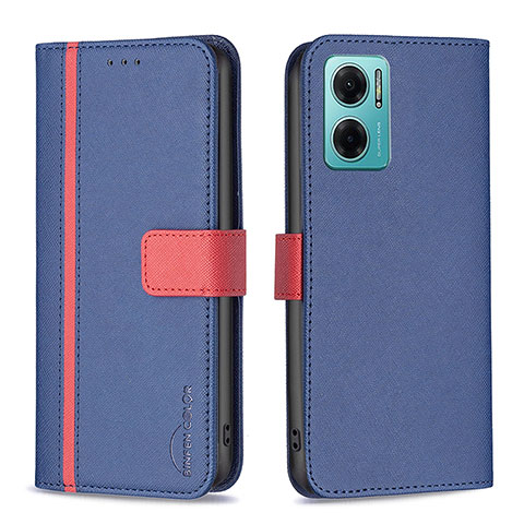 Handytasche Stand Schutzhülle Flip Leder Hülle B13F für Xiaomi Redmi Note 11E 5G Blau