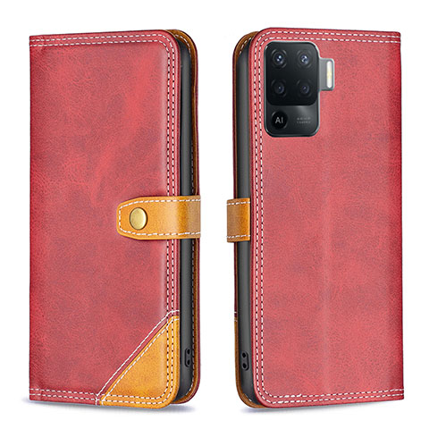 Handytasche Stand Schutzhülle Flip Leder Hülle B14F für Oppo A94 4G Rot