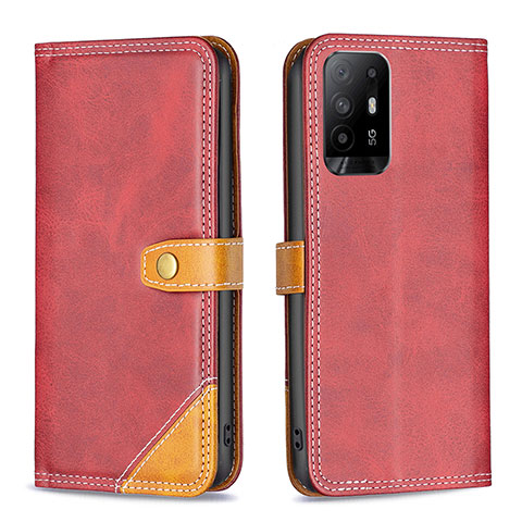 Handytasche Stand Schutzhülle Flip Leder Hülle B14F für Oppo A94 5G Rot