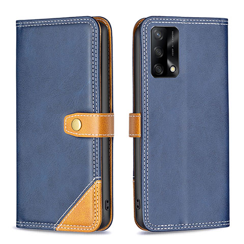 Handytasche Stand Schutzhülle Flip Leder Hülle B14F für Oppo A95 4G Blau