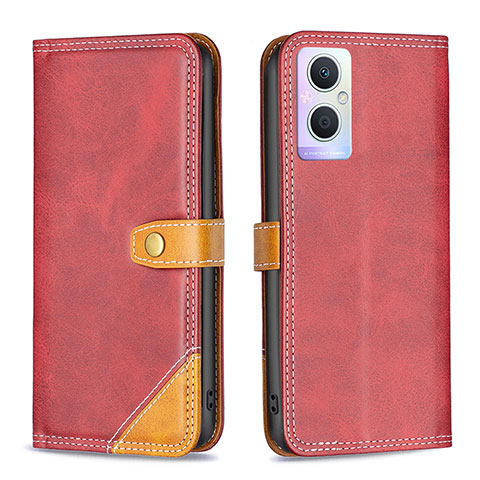 Handytasche Stand Schutzhülle Flip Leder Hülle B14F für Oppo F21s Pro 5G Rot