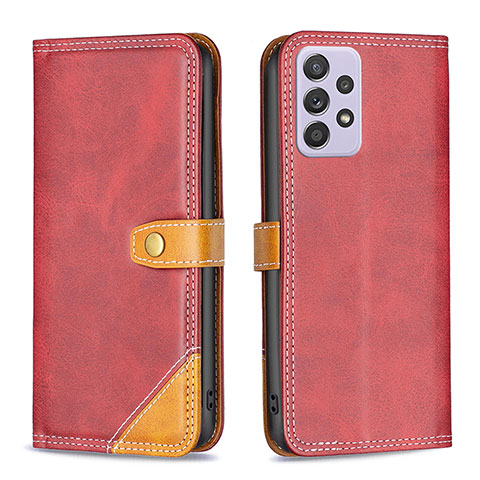 Handytasche Stand Schutzhülle Flip Leder Hülle B14F für Samsung Galaxy A52 4G Rot