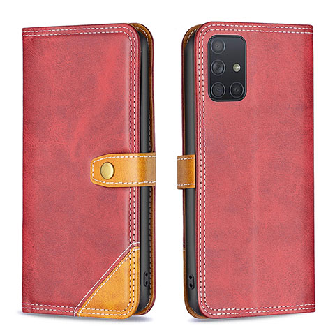 Handytasche Stand Schutzhülle Flip Leder Hülle B14F für Samsung Galaxy A71 4G A715 Rot