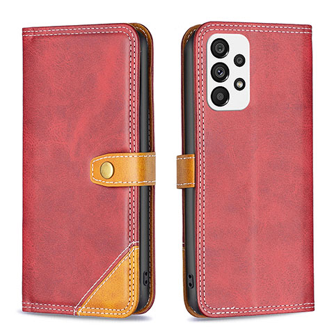 Handytasche Stand Schutzhülle Flip Leder Hülle B14F für Samsung Galaxy A73 5G Rot