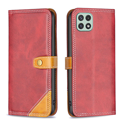 Handytasche Stand Schutzhülle Flip Leder Hülle B14F für Samsung Galaxy F42 5G Rot