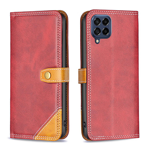 Handytasche Stand Schutzhülle Flip Leder Hülle B14F für Samsung Galaxy M53 5G Rot