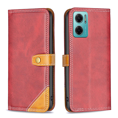 Handytasche Stand Schutzhülle Flip Leder Hülle B14F für Xiaomi Redmi 10 5G Rot