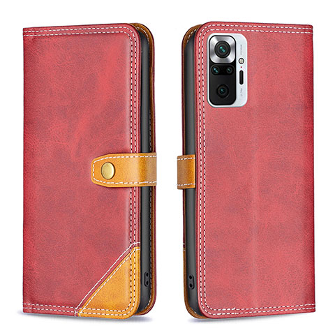 Handytasche Stand Schutzhülle Flip Leder Hülle B14F für Xiaomi Redmi Note 10 Pro 4G Rot