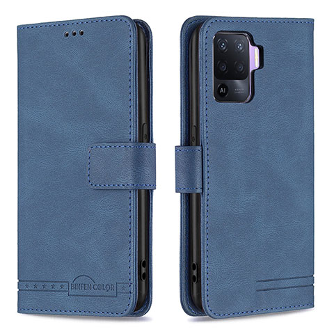 Handytasche Stand Schutzhülle Flip Leder Hülle B15F für Oppo A94 4G Blau