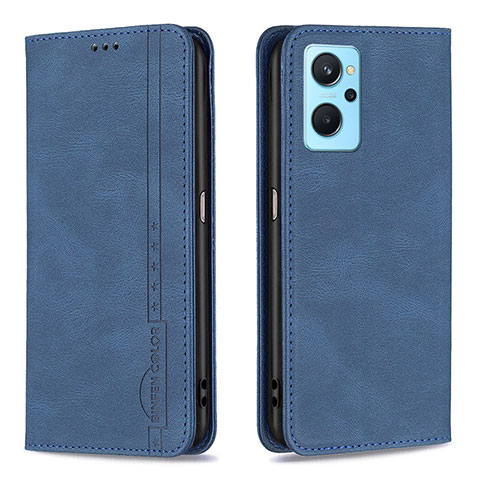 Handytasche Stand Schutzhülle Flip Leder Hülle B15F für Oppo A96 4G Blau