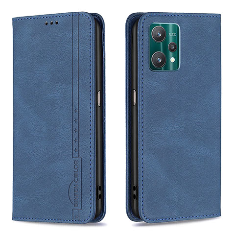 Handytasche Stand Schutzhülle Flip Leder Hülle B15F für Realme 9 5G Blau