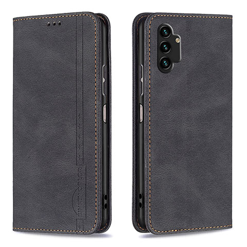 Handytasche Stand Schutzhülle Flip Leder Hülle B15F für Samsung Galaxy A13 4G Schwarz