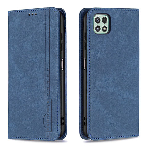 Handytasche Stand Schutzhülle Flip Leder Hülle B15F für Samsung Galaxy A22s 5G Blau