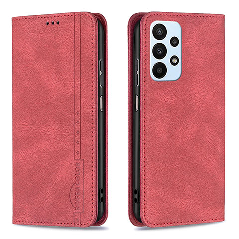 Handytasche Stand Schutzhülle Flip Leder Hülle B15F für Samsung Galaxy A23 4G Rot