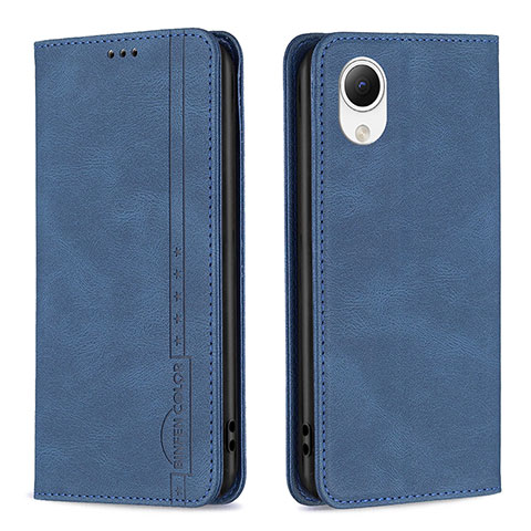 Handytasche Stand Schutzhülle Flip Leder Hülle B15F für Samsung Galaxy A23 5G SC-56C Blau