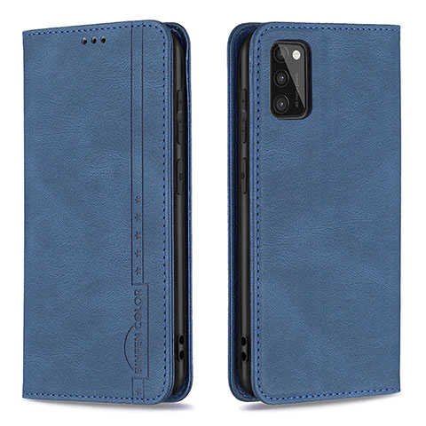 Handytasche Stand Schutzhülle Flip Leder Hülle B15F für Samsung Galaxy A41 Blau