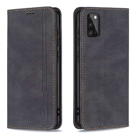 Handytasche Stand Schutzhülle Flip Leder Hülle B15F für Samsung Galaxy A41 Schwarz