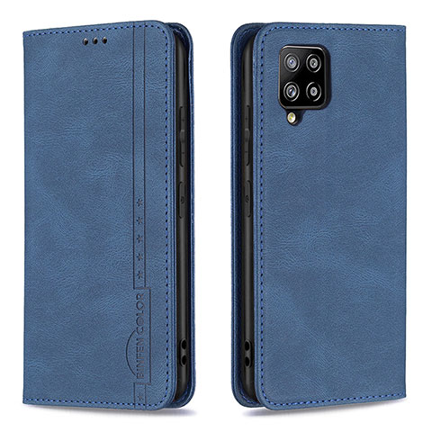 Handytasche Stand Schutzhülle Flip Leder Hülle B15F für Samsung Galaxy A42 5G Blau