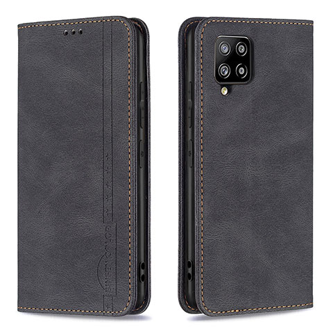 Handytasche Stand Schutzhülle Flip Leder Hülle B15F für Samsung Galaxy A42 5G Schwarz