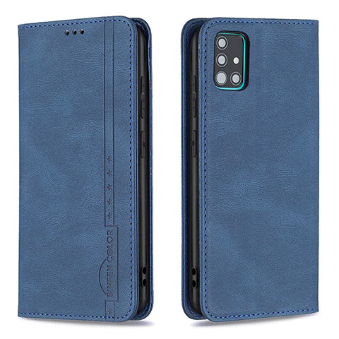 Handytasche Stand Schutzhülle Flip Leder Hülle B15F für Samsung Galaxy A51 5G Blau