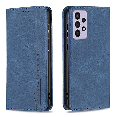 Handytasche Stand Schutzhülle Flip Leder Hülle B15F für Samsung Galaxy A73 5G Blau