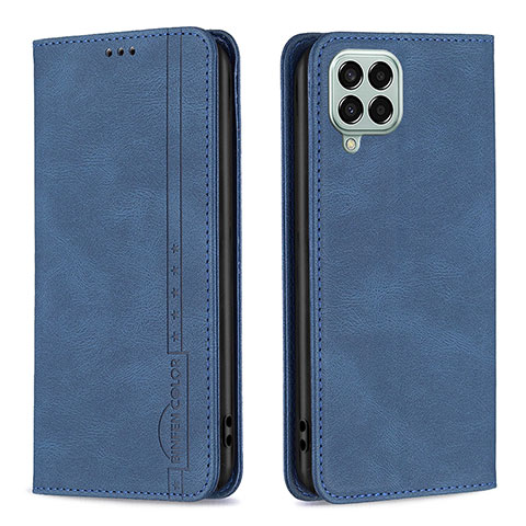 Handytasche Stand Schutzhülle Flip Leder Hülle B15F für Samsung Galaxy M33 5G Blau