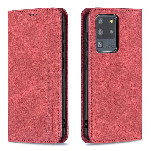 Handytasche Stand Schutzhülle Flip Leder Hülle B15F für Samsung Galaxy S20 Ultra 5G Rot