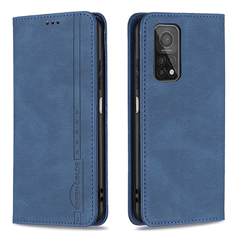 Handytasche Stand Schutzhülle Flip Leder Hülle B15F für Xiaomi Mi 10T Pro 5G Blau