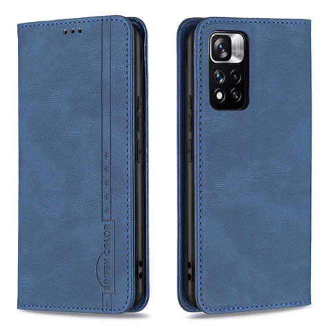 Handytasche Stand Schutzhülle Flip Leder Hülle B15F für Xiaomi Mi 11i 5G (2022) Blau