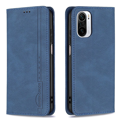 Handytasche Stand Schutzhülle Flip Leder Hülle B15F für Xiaomi Mi 11i 5G Blau