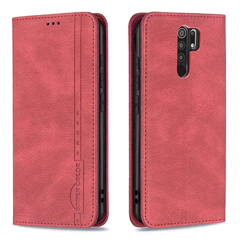 Handytasche Stand Schutzhülle Flip Leder Hülle B15F für Xiaomi Redmi 9 Prime India Rot