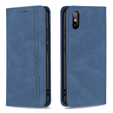 Handytasche Stand Schutzhülle Flip Leder Hülle B15F für Xiaomi Redmi 9i Blau