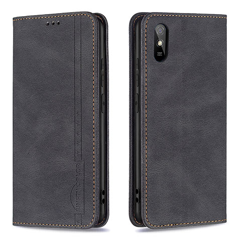 Handytasche Stand Schutzhülle Flip Leder Hülle B15F für Xiaomi Redmi 9i Schwarz