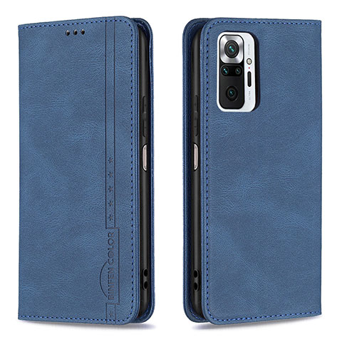 Handytasche Stand Schutzhülle Flip Leder Hülle B15F für Xiaomi Redmi Note 10 Pro 4G Blau