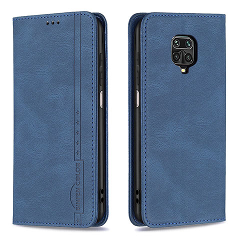 Handytasche Stand Schutzhülle Flip Leder Hülle B15F für Xiaomi Redmi Note 9 Pro Max Blau