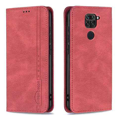 Handytasche Stand Schutzhülle Flip Leder Hülle B15F für Xiaomi Redmi Note 9 Rot