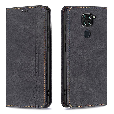 Handytasche Stand Schutzhülle Flip Leder Hülle B15F für Xiaomi Redmi Note 9 Schwarz