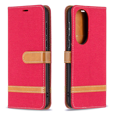 Handytasche Stand Schutzhülle Flip Leder Hülle B16F für Huawei P50 Pro Rot