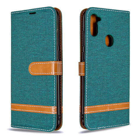 Handytasche Stand Schutzhülle Flip Leder Hülle B16F für Samsung Galaxy A11 Grün