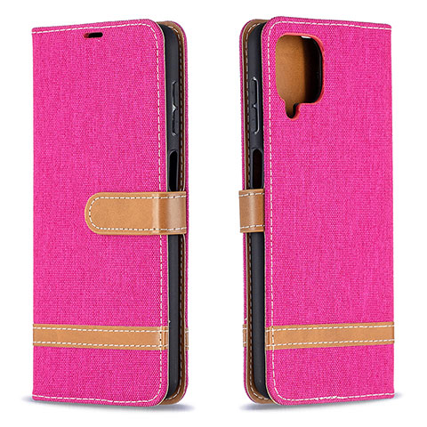 Handytasche Stand Schutzhülle Flip Leder Hülle B16F für Samsung Galaxy A12 Pink