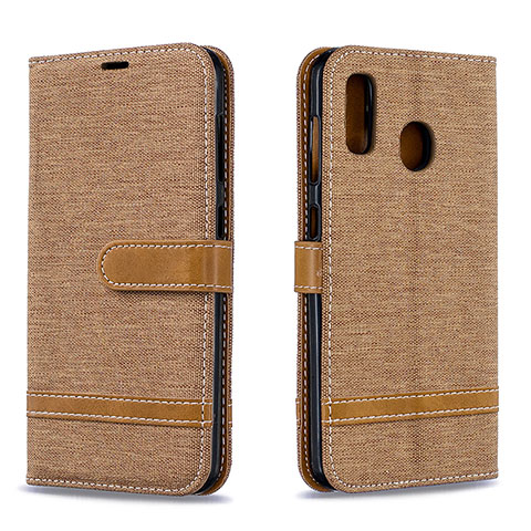 Handytasche Stand Schutzhülle Flip Leder Hülle B16F für Samsung Galaxy A20 Gold