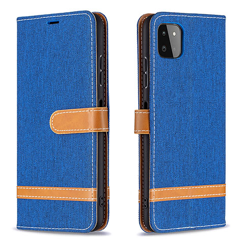 Handytasche Stand Schutzhülle Flip Leder Hülle B16F für Samsung Galaxy A22s 5G Blau