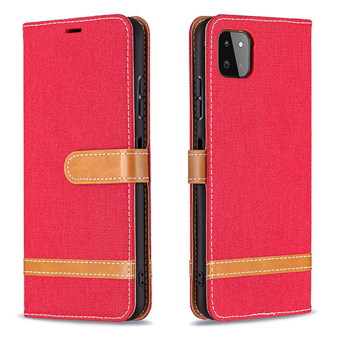 Handytasche Stand Schutzhülle Flip Leder Hülle B16F für Samsung Galaxy A22s 5G Rot